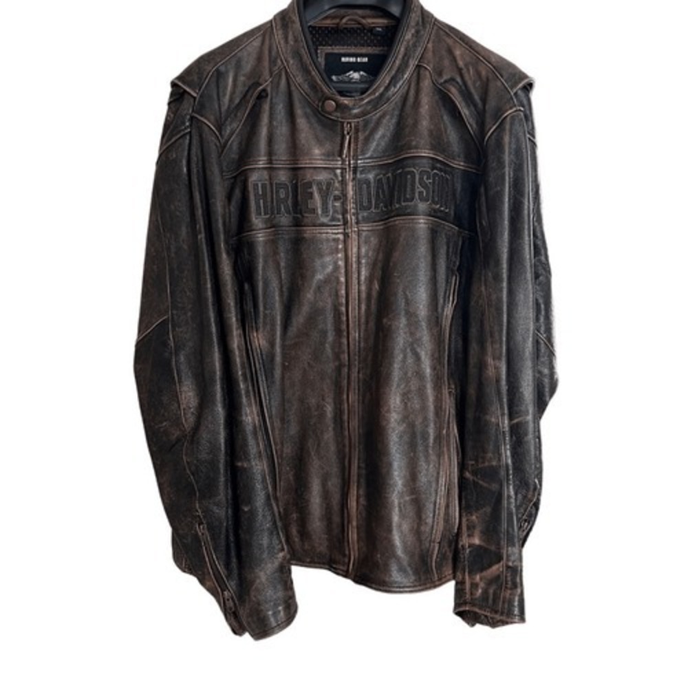 Harley Davidson Men's Roadway Brown Leather‎ Jacket size 3XL